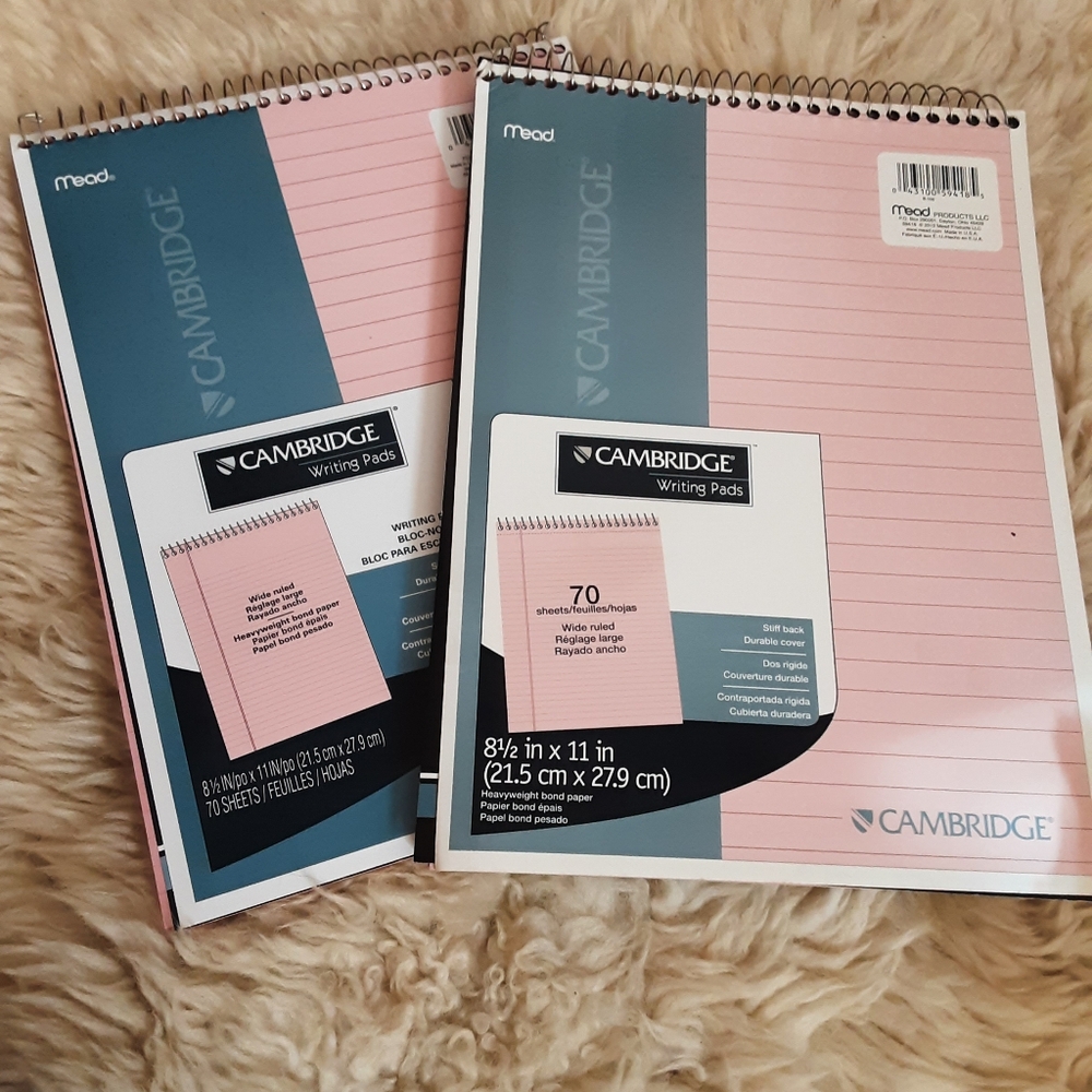 Set Of 2 Mead Legal Pad Writing Pads, Top Bound, 8-1/2" x 11", 70 Sheet